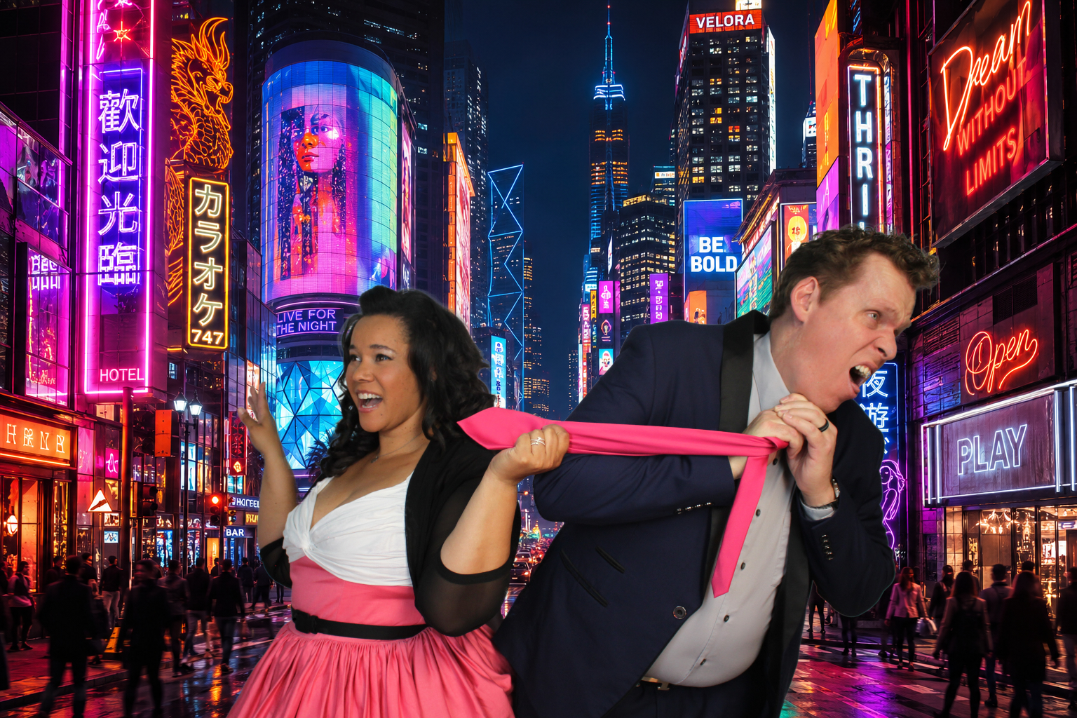 Dave and Veronica on Fremont Street in Las Vegas